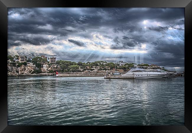 Approaching Storm Porto Cristo in Mallorca Framed Print by Dave Williams