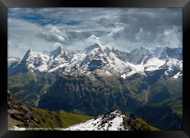 The Eiger and Swiss Alps Framed Print by Dave Williams