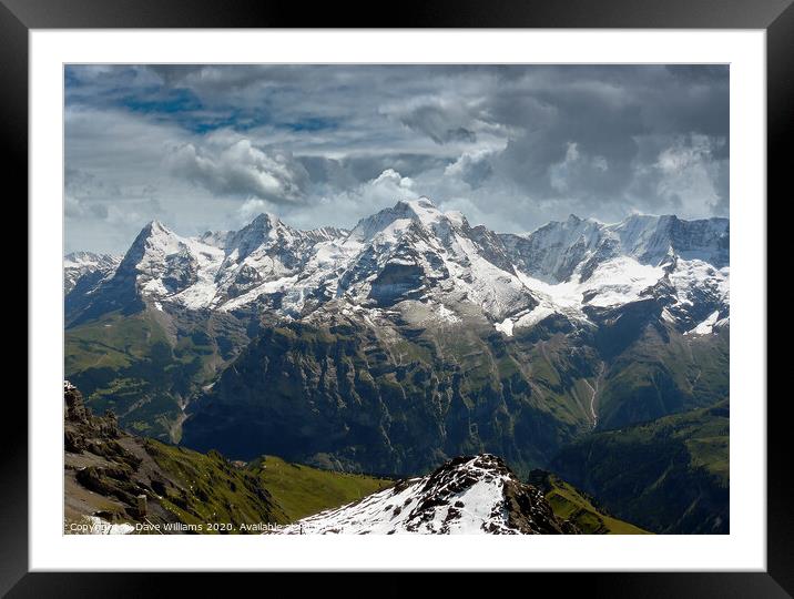 The Eiger and Swiss Alps Framed Mounted Print by Dave Williams