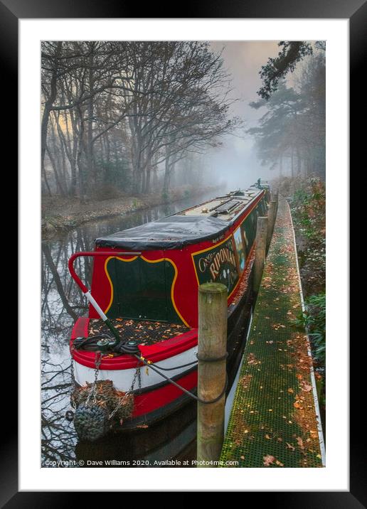 Foggy Morning on the Canal  Framed Mounted Print by Dave Williams