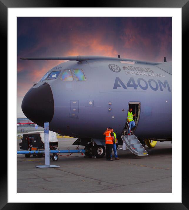 Static Airbus A400M plane on the Tarmac Framed Mounted Print by Dave Williams