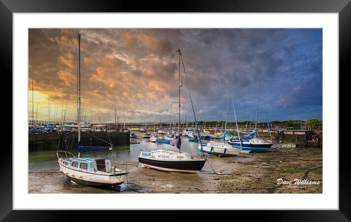 Sunset at Hill Head Harbour Framed Mounted Print by Dave Williams