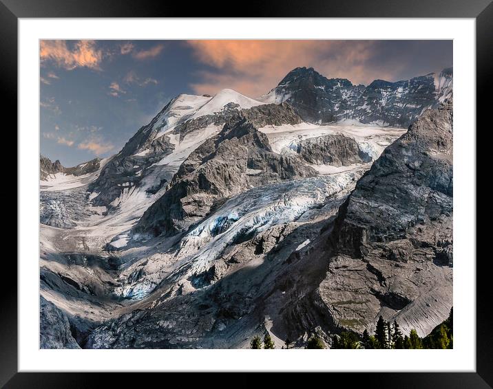 Glacier on the Stelvio Pass in Italy Framed Mounted Print by Dave Williams