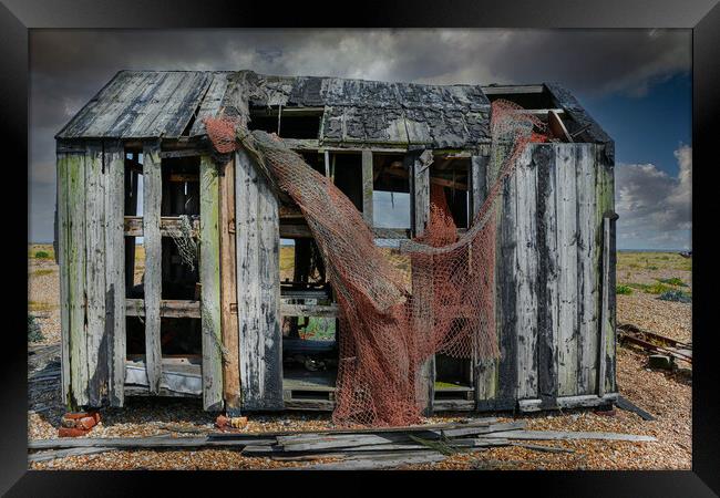Fishermans Shanty Beach Hut at Dungeness Beach Framed Print by Dave Williams