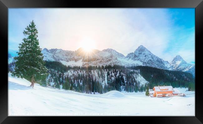 Austrian Alps in winter Framed Print by Daniela Simona Temneanu