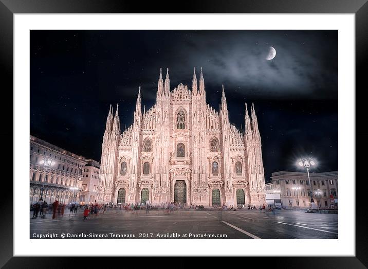 Milan Cathedral  at night Framed Mounted Print by Daniela Simona Temneanu