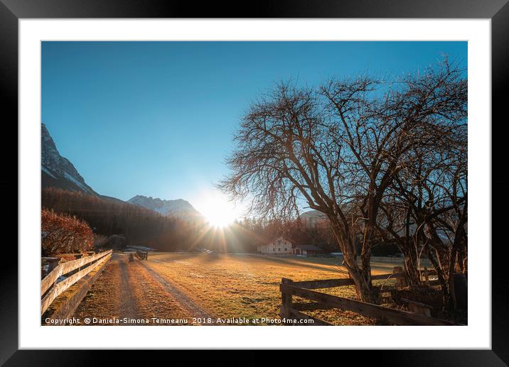 December afternoon in an Austrian village Framed Mounted Print by Daniela Simona Temneanu