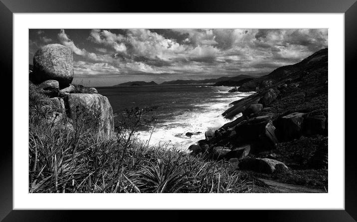 Stormy seas and clouds Framed Mounted Print by Steve Painter