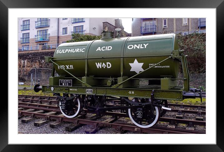 War Department sulphuric acid railway wagon Framed Mounted Print by Steve Painter