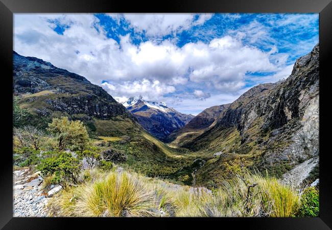 Peruvian Andes mountains vista Framed Print by Steve Painter