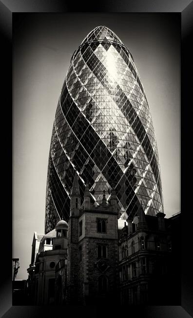 Towers old and new in London Framed Print by Steve Painter