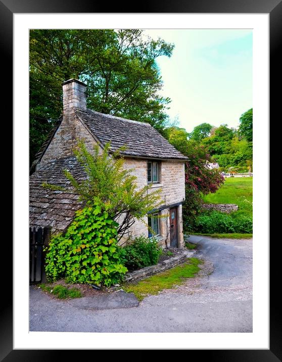 A charming small cottage in the beautiful  Cotswol Framed Mounted Print by Steve Painter