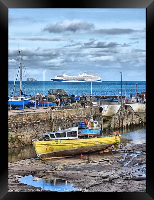 Paignton Harbour with Cruise Ship Framed Print by Elizabeth Chisholm