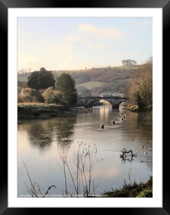 An early morning on the River Dart in Totnes  Framed Mounted Print by Elizabeth Chisholm
