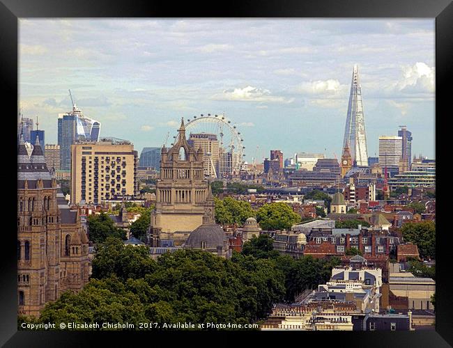 London skyline - a panorama from Kensington to Sou Framed Print by Elizabeth Chisholm
