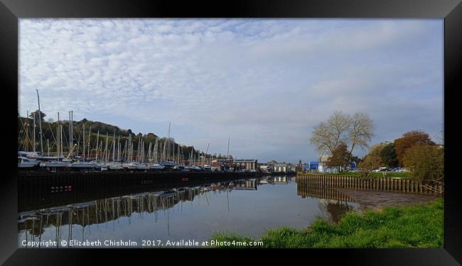 Winter Moorings at Totnes Framed Print by Elizabeth Chisholm