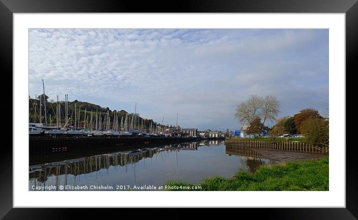 Winter Moorings at Totnes Framed Mounted Print by Elizabeth Chisholm