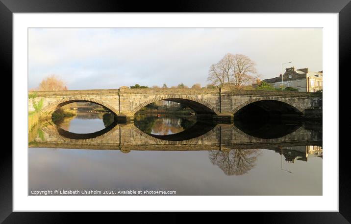 Totnes bridge reflections Framed Mounted Print by Elizabeth Chisholm
