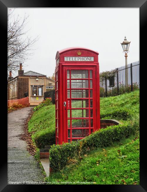 Red Telephone Box outside South Devon Railway Station Framed Print by Elizabeth Chisholm