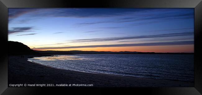 Sunset over Budle Bay, Northumberland Framed Print by Hazel Wright