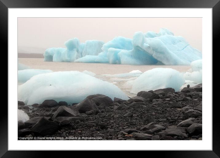 Jokulsarlon Glacier lagoon Framed Mounted Print by Hazel Wright