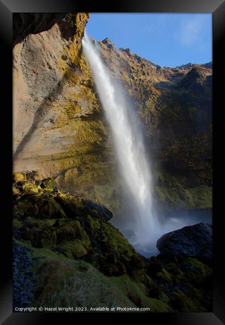 Kvernufoss waterfall, Iceland Framed Print by Hazel Wright