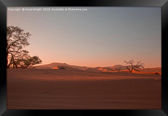 Sand dunes at Sossusvlei Framed Print by Hazel Wright