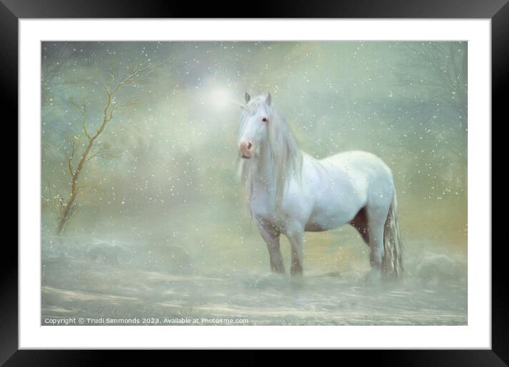 Unicorn Drifter Framed Mounted Print by Trudi Simmonds