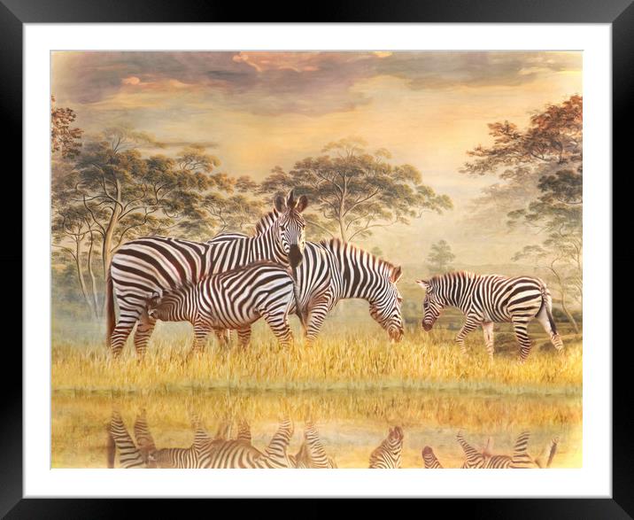 The Waterhole Framed Mounted Print by Trudi Simmonds