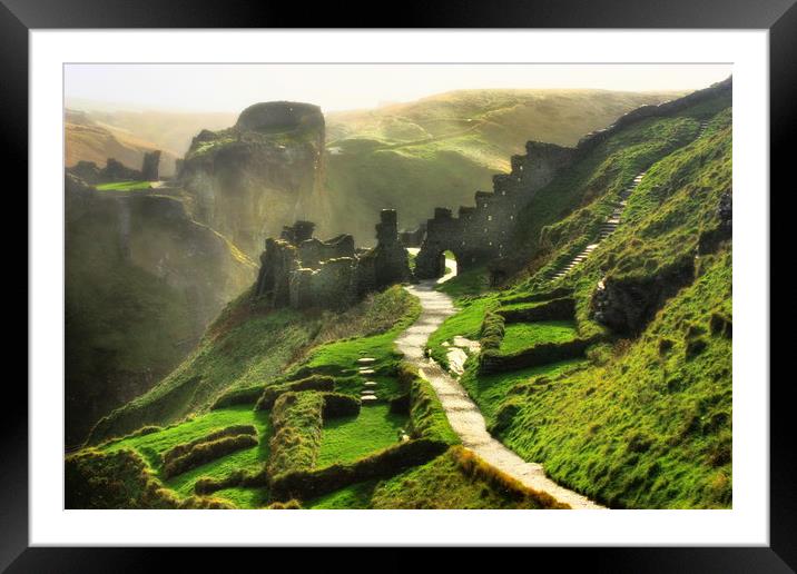 Rising From A Legend - Tinatgel Castle Framed Mounted Print by Trudi Simmonds