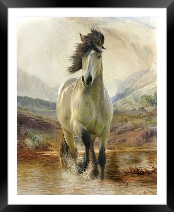 Home On The Moors - Connemara Pony Framed Mounted Print by Trudi Simmonds