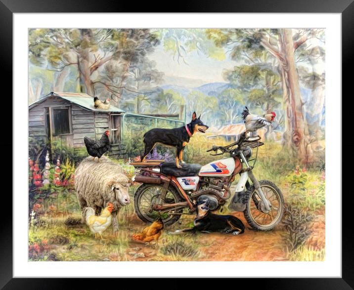 Kelpie Karetakers Framed Mounted Print by Trudi Simmonds