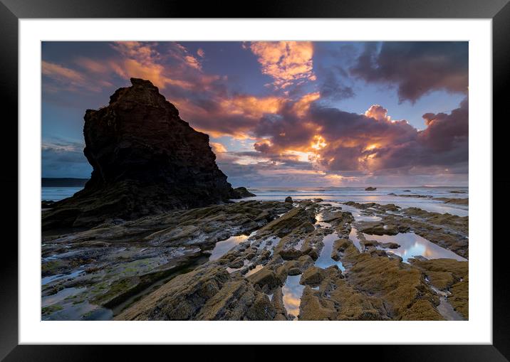 Broad Haven Sunset Framed Mounted Print by Jaromir Ondra