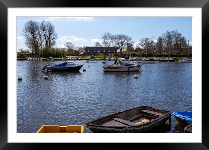 Boats on the River Stour, Christchurch Framed Mounted Print by Derek Daniel