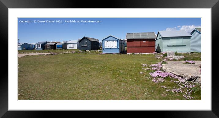 Portland Beach Huts (Panoramic) Framed Mounted Print by Derek Daniel