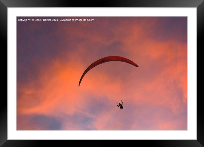 Colourful Paragliding Adventure Framed Mounted Print by Derek Daniel