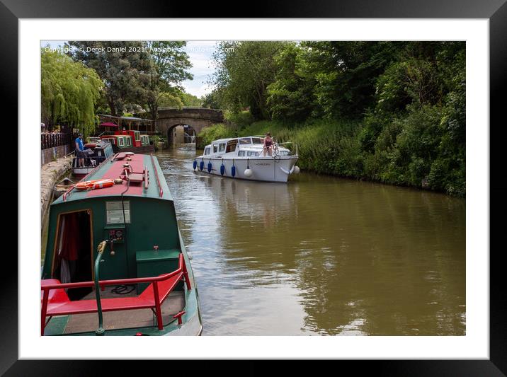Navigating the Kennet and Avon Canal Framed Mounted Print by Derek Daniel