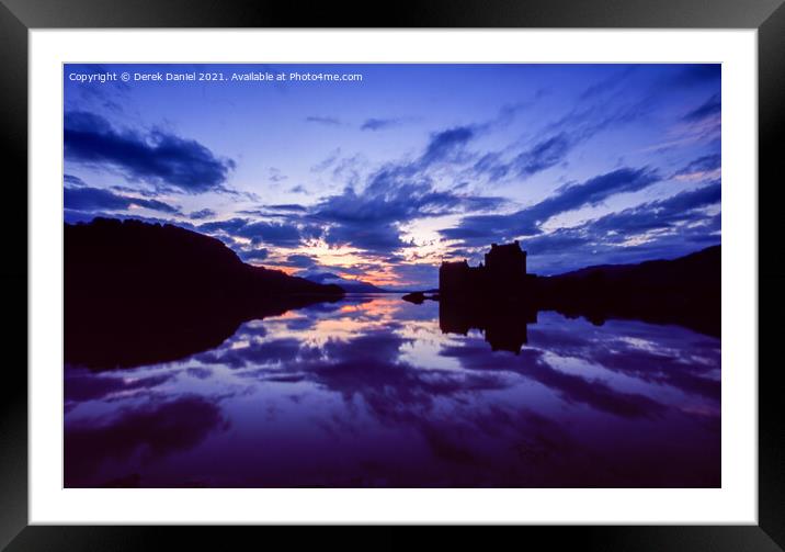 Sunset at Eilean Donan Castle Framed Mounted Print by Derek Daniel