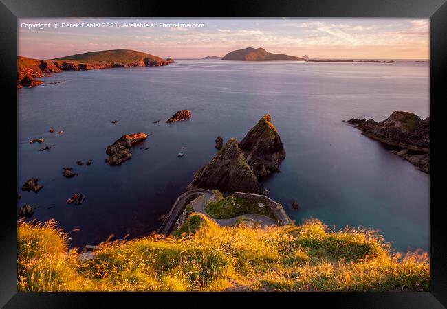 Dunquin Sunset, Dingle Peninsula Framed Print by Derek Daniel