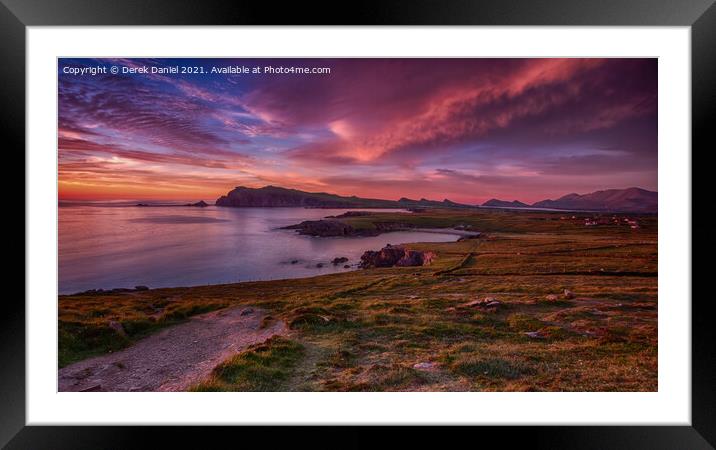 Sybil Head Sunset, Dingle Peninsula, Ireland (pano Framed Mounted Print by Derek Daniel