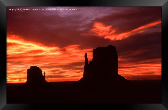 Sunrise Monument Valley, The Mittens Framed Print by Derek Daniel