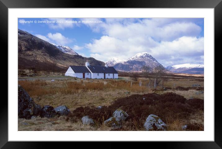 Black Rock Cottage in Winter, Glencoe, Scotland Framed Mounted Print by Derek Daniel