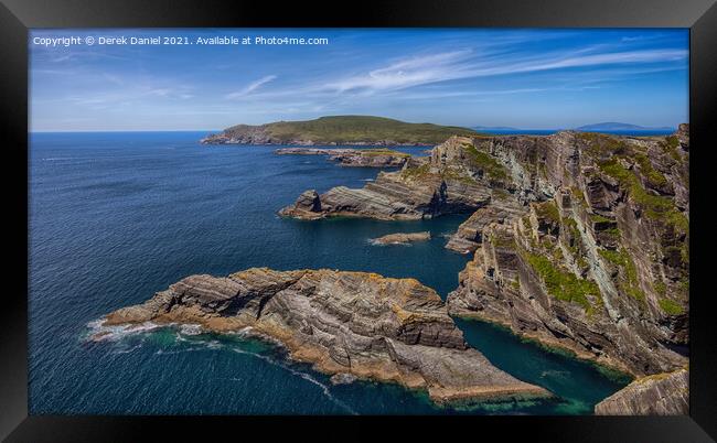 Kerry Cliffs #2, Ireland (panoramic) Framed Print by Derek Daniel