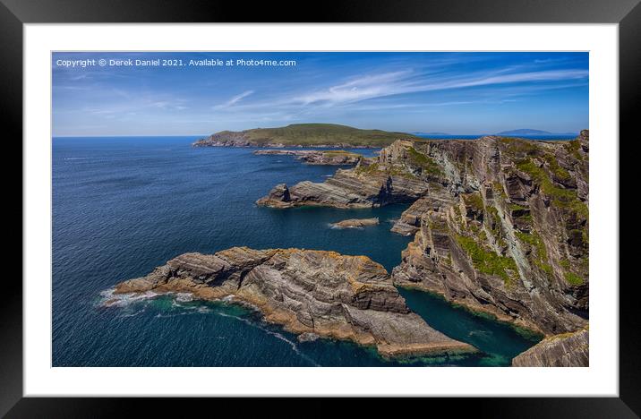 Kerry Cliffs #2, Ireland (panoramic) Framed Mounted Print by Derek Daniel