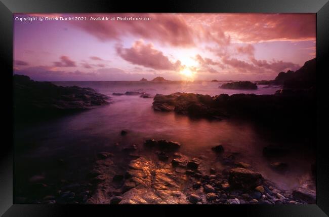 Sunset at Cape Cornwall #2 Framed Print by Derek Daniel