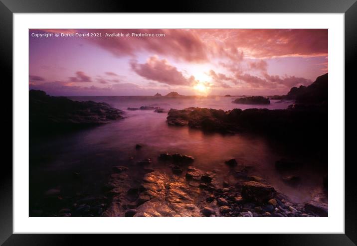 Sunset at Cape Cornwall #2 Framed Mounted Print by Derek Daniel