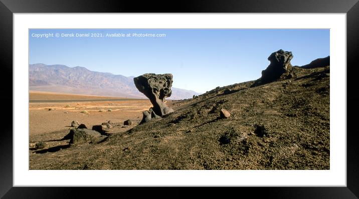 Mushroom Rock, Death Valley Framed Mounted Print by Derek Daniel