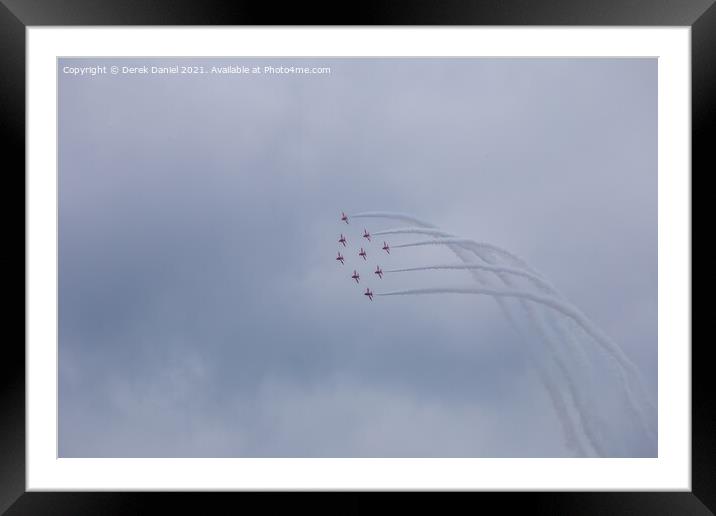 Spectacular Red Arrows Flying Display Framed Mounted Print by Derek Daniel