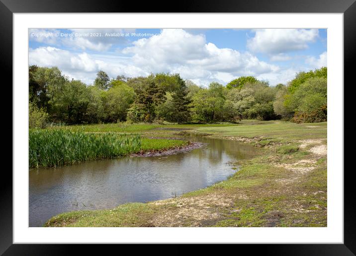 Hatchet Pond, New Forest East Boldre Framed Mounted Print by Derek Daniel