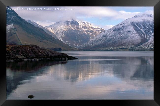 Winter's day at Wastwater in the Lake District Framed Print by Derek Daniel